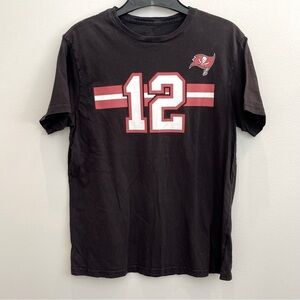 Tom Brady Buccaneers T shirt Team Athletics Black Kids Large